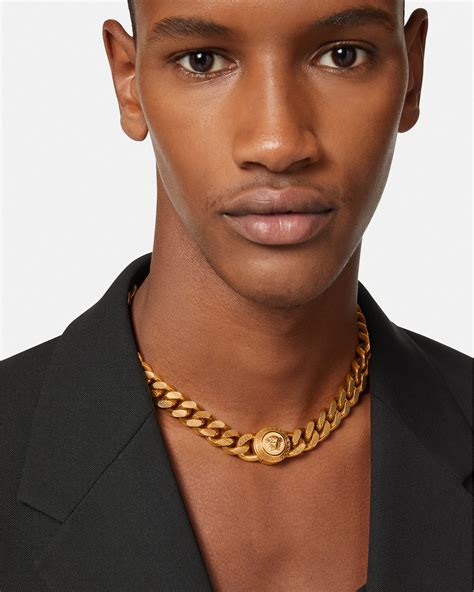 versace medusa necklace men|versace medusa necklace with tag.